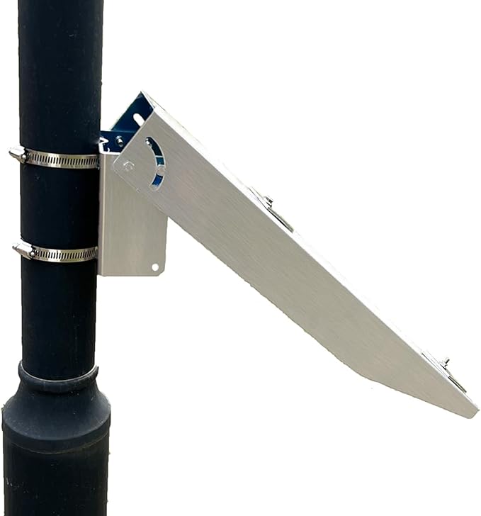 Solar Panel Pole Mount Kit, Adjustable Angle Mounting Bracket for 20w, 30w, 40w, 50w Panel, 0-90° Tilt, Fits Flat Surface or Poles Dia.1.8 - 4 Inches