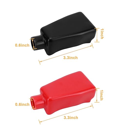 Battery Terminal Connectors, Complete kit Battery Terminals, Brush, with 4 Pcs 2 Gauge 3/8" Copper Lugs, 4 Heatshrink tubes, 2 Terminal Covers and 2 Anti Corrosion Washers For Car/Boat/Tractor