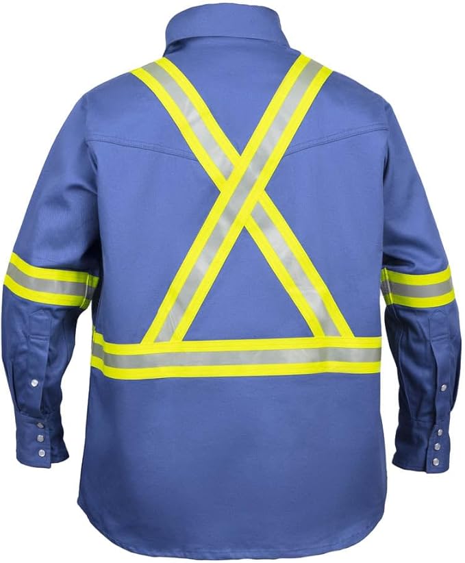 Flame Resistant High Visibility Hi Vis FR Shirt - 100% C - 7 oz
