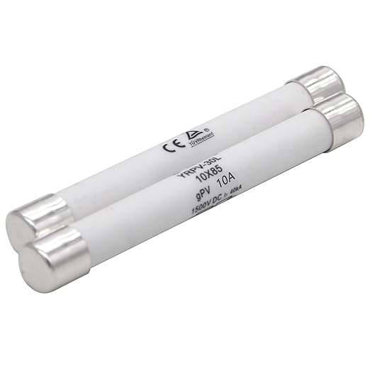 ZOOKOTO 2 Pcs 10x85mm 1500V DC Solar PV Photovoltaic Fuse 10A in line Fuse 10A, 1500V DC TUV&CE:40KA,UL:20KA