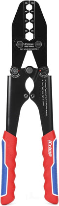iCrimp Battery Cable Lug Terminal Crimping Tool, for 1/0, 2/0, 3/0, 4/0 Gauge, Battery Cable End, Heavy Duty Lug, Copper Wire Lug Crimper