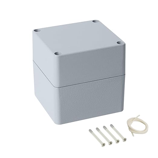 LeMotech Aluminum Alloy Metal Junction Box IP67 Waterproof Dustproof Small Electrical Box Outdoor Universal Enclosure Grey 3.1x2.9x3.1in (80x76x80mm)