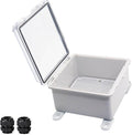 Waterproof Outdoor Electrical Box Junction Box Weatherproof IP67 ABS Plastic Enclosure Switch Router Project Box with Mounting Plate with Wall Bracket 2 Cable Glands Clear 5.9"x5.9"x3.5"