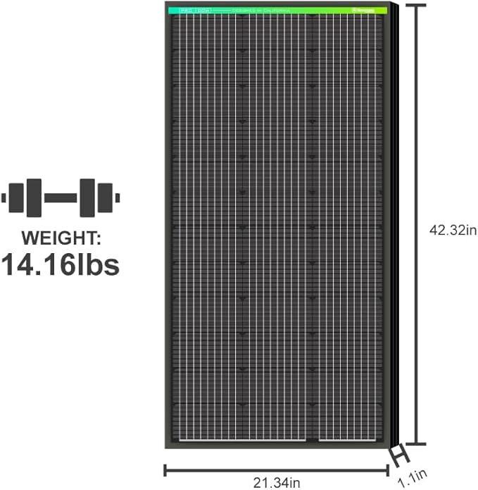 Newpowa PRO 100 Watt 12 Volt Monocrystalline 100W 12V Solar Panel, 9 busbar PV Module, High Efficiency Mono Module RV Marine Boat Off Grid