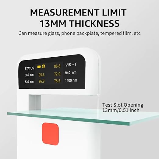 Digital Car Window Tint Tester CT-25,Transmittance Meter,5-in-1—VL(380nm-760nm)/UV/IR(940nm,1400nm),Ideal for Side Window Tints,Car Windows,Thin Films & Curtains,Automatic Calibration&Type-C Charging