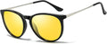 TJUTR Night Vision Driving Glasses for Men & Women, Polarized Anti Glare Yellow Lens Glasses for Night Time Safety TN2582N