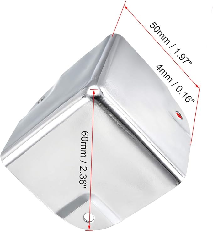 uxcell Metal Box Corner Protectors Box Edge Guard Protector 50 X 50 X 50mm Silver Tone 8pcs for Table Corners and Desk Corners