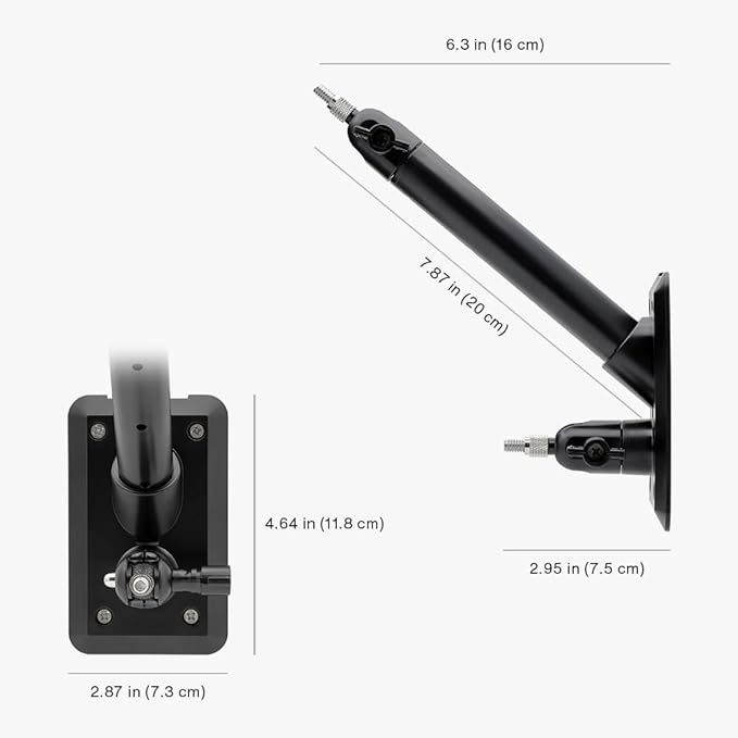 Holicfun 2-in-1 Wall Mount for Ring, Arlo, and Cameras & Solar Panels with 1/4"-20 Screw Hole - White
