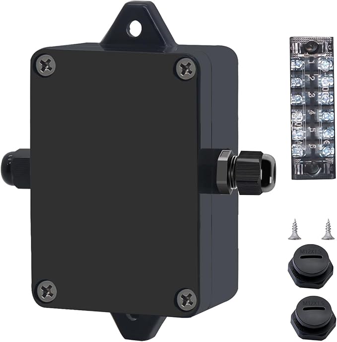 Project BoxI P67 Outdoor Waterproof Box Electronic Junction Box with 15A 600V Barrier Terminal 3P Electrical Boxes Black 3.3x2.3x1.3 inch