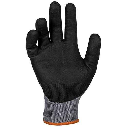KLEIN TOOLS 60583 Work Gloves, Knit Dipped Cut Resistant ANSI A2 Nitrile Coated Gloves, HPPE Fabric, Touchscreen Capable, Small, 2-Pair