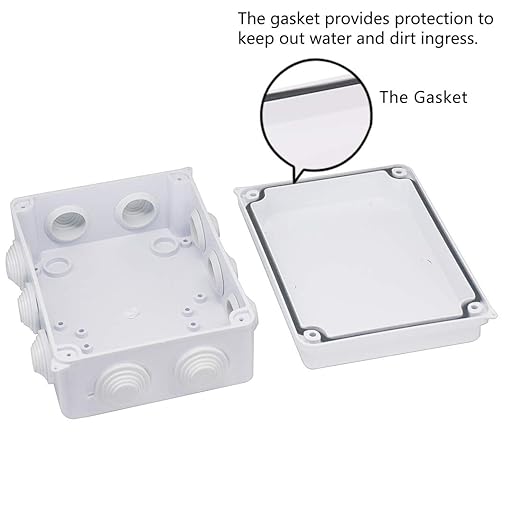 Zulkit Junction Box ABS Plastic Dustproof Waterproof IP65 Universal Electrical Boxes Project Enclosure White 5.9 x 4.3 x 2.8 inch (150 x 110 x 70mm)