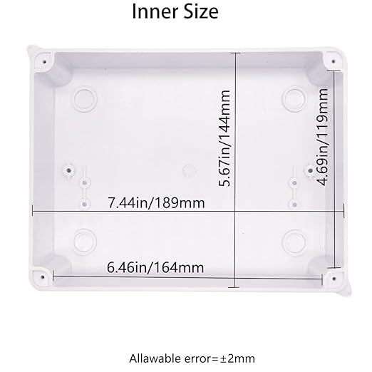 Junction Box, Zulkit Project Box with Reserved Holes IP65 Waterproof Dustproof Electrical Box ABS Plastic Project Enclosure White 7.9 x 6.1 x 3.1 Inch