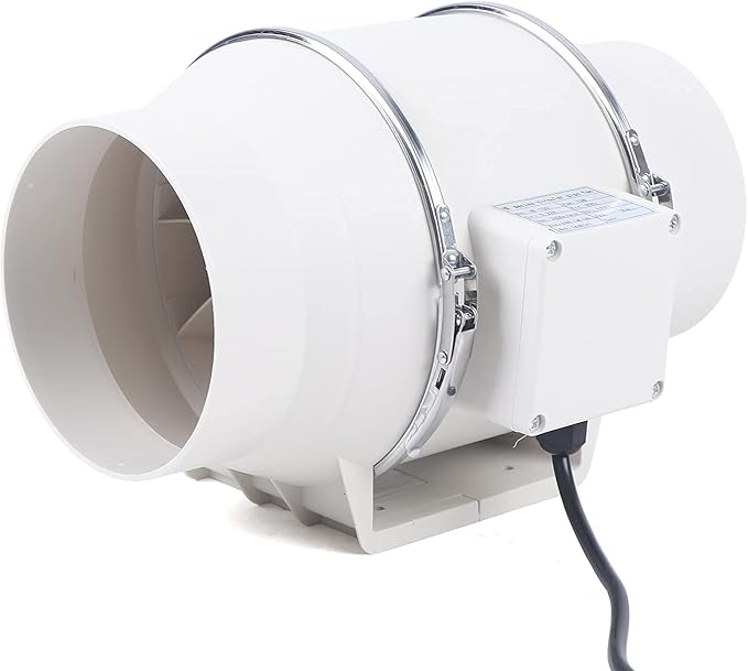 DNYSYSJ 6" Inline Duct Fan, 75W 318CFM Ventilation ExtractorFan 6" Exhaust Fans Low Noise Inline Blower 6in Duct Fan with Efficient Quiet Copper Motor for Ducting,Vents,Bathroom,Kitchen