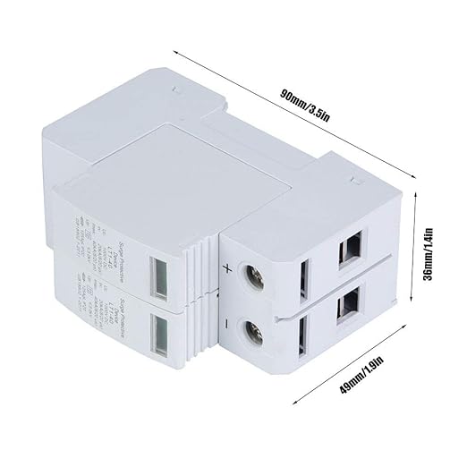 KIMISS Parafoudre SPD Type 2, 2P Protective Device DC Photovoltaic Protector Low Voltage Arrester Solar Combiner Box (2P40KA)