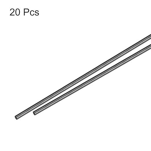 MECCANIXITY Carbon Fiber Rod, 1.5mm x 400mm Matte Pole Rod for RC Plane DIY Tool Wing Tube Quadcopter Arm, Pack of 20