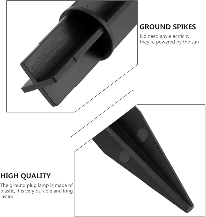 5 Pcs Landscape Lighting Stakes Black Ground Spike Replacement for Solar Pathway Lights Outdoor Garden Lamp Support Stand for Yard Decoration Lawn Lighting Accessories Easy Assembly