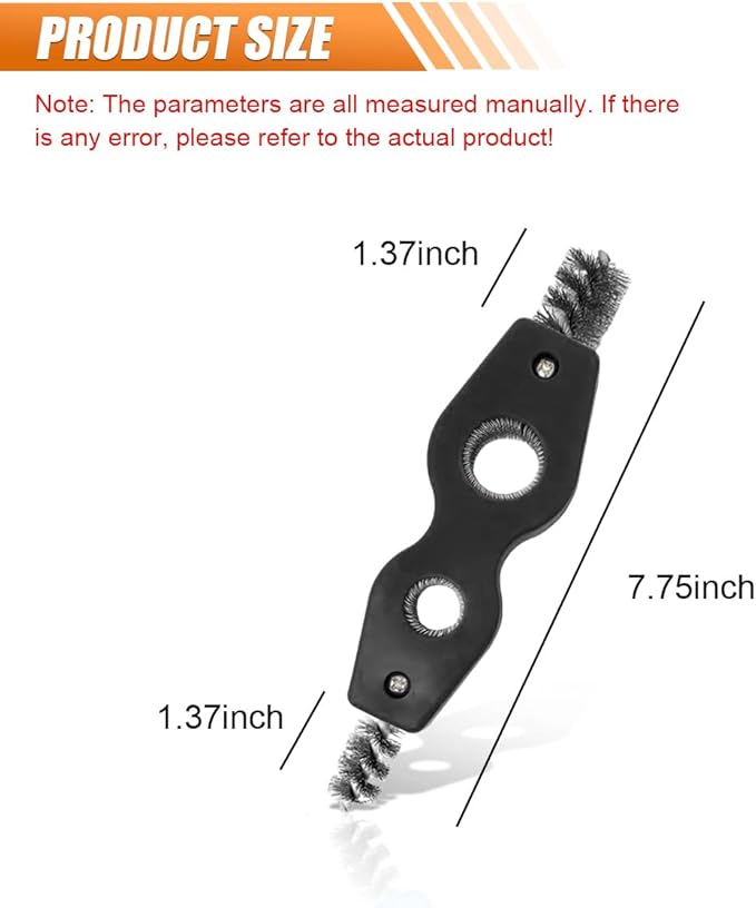 4-in-1 Car Battery Terminal Cleaning Brush- 1/2" & 3/4" Inner & Outer Thread Copper Tubing Pipes Brush- Rustproof Machine Parts Cleaner Tool for Plumbing Installation Soldering Brazing (Black)
