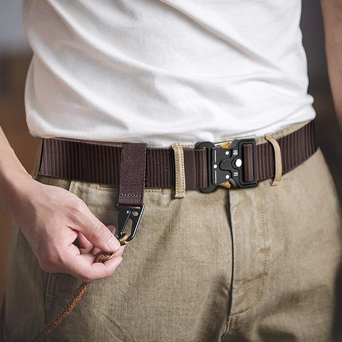 DOOPAI Tactical Belt for Men, 3Pack Military Nylon Web with Heavy Duty Quick Release Metal Buckle