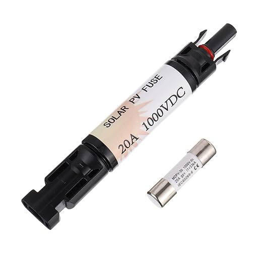20A Waterproof in-Line Solar Fuse Holder,PV Inline Fuse Holders 20 Amp for Solar Panel and Solar Controller, Black,with Fuse