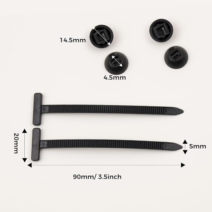 50pcs Nylon Universal Cable Tie Buckle – Heavy Duty Self-Locking Zip Ties With Pin & Button Design, Plastic Cable Ties Tool, UV Resistant Wire Ties for Car Daily Repair