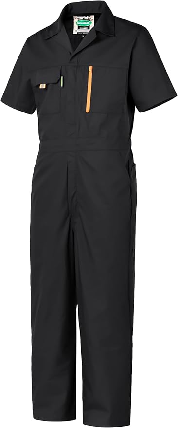 Mens Short Sleeve Coveralls Work Mechanics Jumpsuit Summer Overall Work Suit Breathable Crawl Suit Coverall
