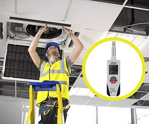 Lancoon Digital Psychrometer, Mini Portable Thermo-Hygrometer Temperature Humidity Meter with Dew Point/Wet Bulb Temperature and -22°F to 199°F(-30°C to 100°C) Range for Industry Agriculture HVAC