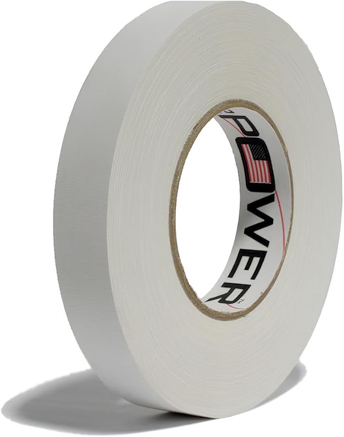 Gaffer Power Real Professional Grade Gaffer Tape, Made in The USA, Heavy Duty Gaffers Tape, Non-Reflective, Multipurpose. 1 Inch X 60 Yards, White