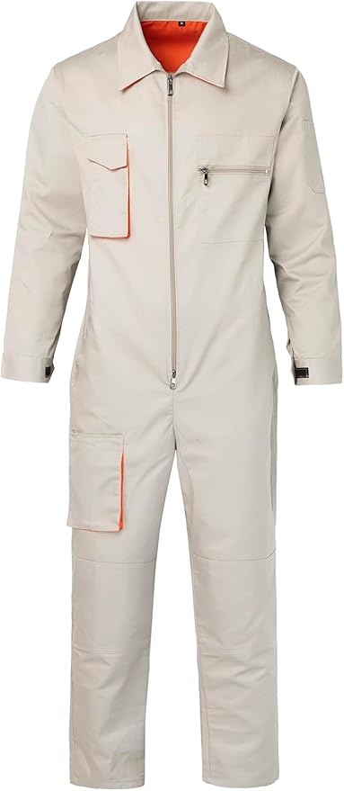 Men's Coveralls Mechanic Work Jumpsuit Multi Pockets Overalls Long Sleeve Workwear Coverall