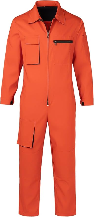Men's Coveralls Mechanic Work Jumpsuit Multi Pockets Overalls Long Sleeve Workwear Coverall