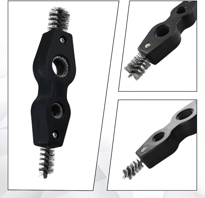 4 in 1 Car Battery Cleaning Brush, Car Battery Terminal Cleaner, Anti-Rust Auto Battery Cleaner with Steel Wire, Battery Cleaner Tool Car Accessories for Cleaning Auto Battery Post (Black)