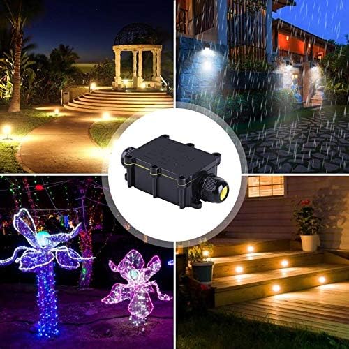 Junction Box Outdoor Waterproof IP68 2Way Plug Line M20 Coaxial Cable Connector Wire Range 5 to15mm Electrical External Power Cord Junction Boxes Protection Gland Electrical