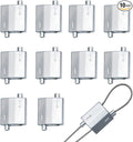 10 Pcs Upgrade Wire Rope Cable Clips, Wire Clips for christmas light clips for outside, outdoor cable clips, stainless steel wire, outdoor light clips, rope light clips, silver (1- 1.5 mm wire holes)