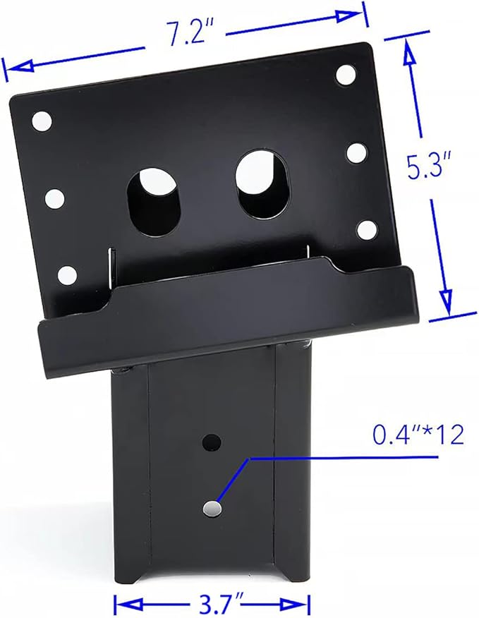 Adler Multi-Use Outdoor 4x4 Compound Angle Platform Brackets for Deer Stand Hunting Blinds Shooting Shack, Tree House, Observation Decks, Set of 4, Black, 16''x 7.5''x 9''