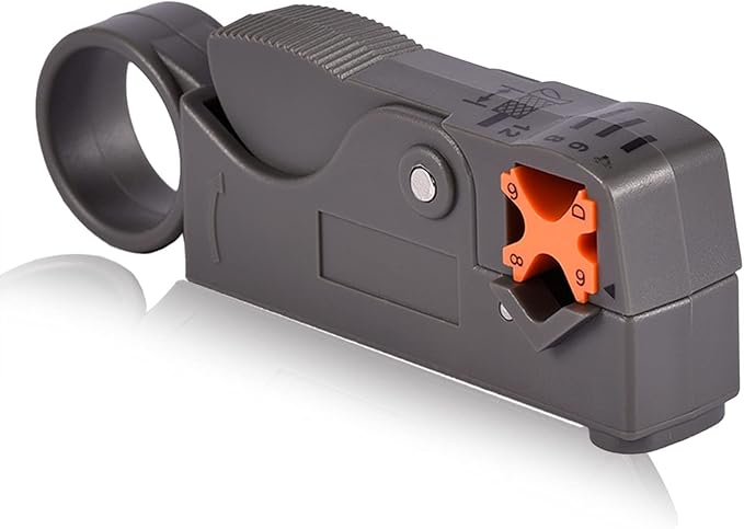 1Set BNC Crimp Tool, Rotary Coaxial Cable Stripper for RG58 with 10pcs BNC Plug Crimp Connector Set