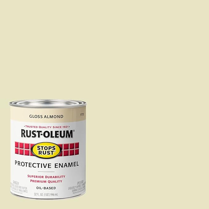 Rust-Oleum 7770502 Stops Rust Brush On Paint, Quart, Gloss Almond