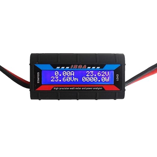 150A High Precision Power Analyzer Voltage Amp Meter, Watt Meter, Wattmeter Tester Monitor with Real-time Reading LCD Backlight Screen for RC, Battery, Solar, Wind Power, Ebike (100V)