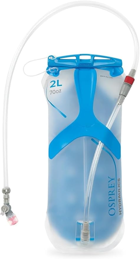 Osprey Hydraulics Backpack Water Reservoir with Bite Valve - BPA-Free, Leakproof Hydration Bladder with QuickConnect and Slide-Seal - Compatible with Most Hiking and Biking Packs, Clear