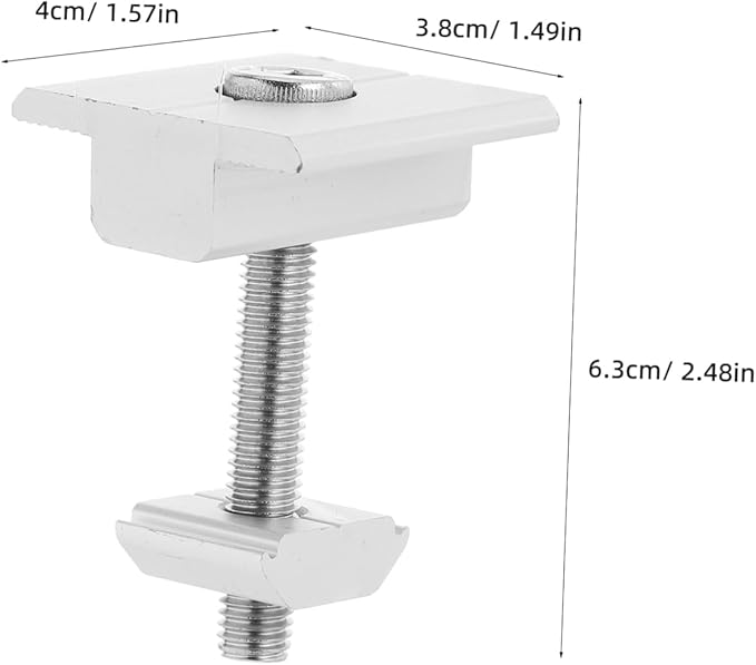 4pcs Aluminum Alloy Solar Panel Mid Clamps for Solar Panel Mounting Rv Flat Roof Mount Holder Stands