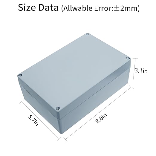 Metal Junction Box Aluminum Enclosure Project Box Outdoor Waterproof Junction Box IP66 Waterproof Dustproof Project Box, Outdoor Universal Enclosure Gray 8.6"x5.7"x3.1"