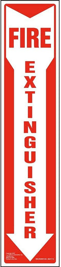 Glow in The Dark Fire Extinguisher Sign, 4" x 18" Permanent Self Adhesive Vinyl with Rounded Corners, ASTM, DIN, ISO, IMO RES A.752(18), PSPA Compliant, J. J. Keller & Associates, Inc.