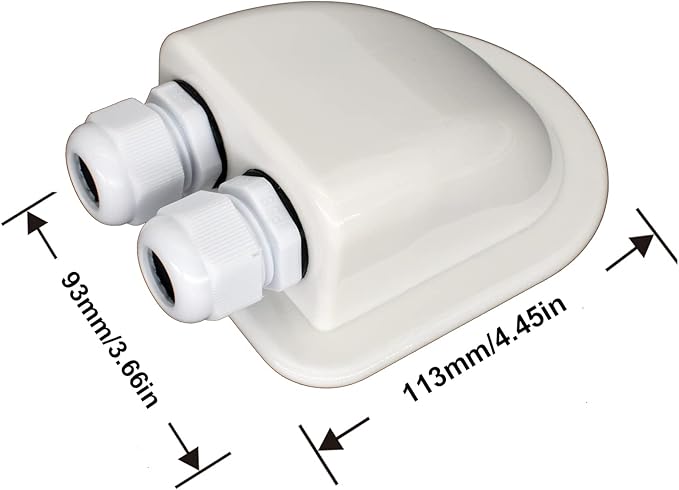AUTOXBERT IP68 Weatherproof Solar Cable Entry Gland Solar Panel Wire Box RV Roof Top Junction Box Solar Double Cable Through Entry Housing for RV Marine Boat Caravan Campervan Travel Camper Van