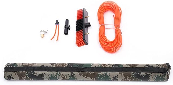 Water Fed Pole Kit, Water Fed Brush, 26ft Water Fed Cleaning System, Aluminum Outdoor Window Cleaner with Hose, Cleaning and Washing Tool for Solar Panel