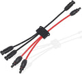Solar Parallel Connectors for 2 Solar Panels, Tool-Free MC4 Solar Cable Splitter, Y Branch Solar Panel Splitter, 2 to 4 Solar Parallel Adapter IP68 Waterproof (FMM/MFF)