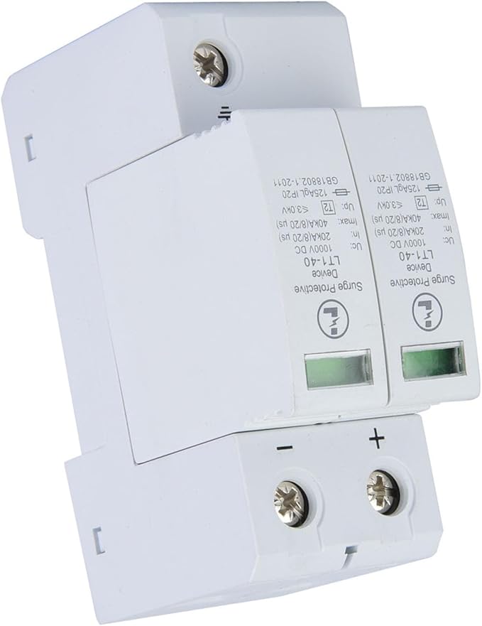 2P Surge Arrester Device, Protective Device DC Photovoltaic Protector Low-Voltage Arrester DC Protector Breaker for Home(2P40KA)