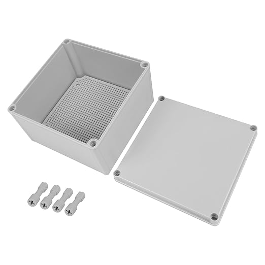 Junction Box，7.9"x 7.9"x 5.1" Outdoor Electrical Box with Mounting Plate, IP67 Dustproof Waterproof ABS Plastic Project Box, DIY Electrical Enclosure Gray (200x 200x 130 mm)