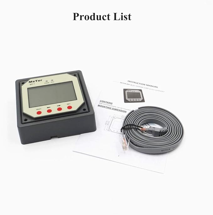 EPEVER Meter MT-1 Remote with LCD Display for Solar Charge Controller EPIPDB-COM Series 10A/20A Dual Battery Solar Panel Charging System