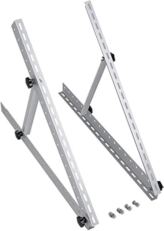 BougeRV 28in Adjustable Solar Panel Tilt Mount Brackets with Foldable Tilt Legs, Solar Panels Mounting Support up to 100 150 200 Watt Solar Panel for Roof, RV, Boat, and Off-Grid