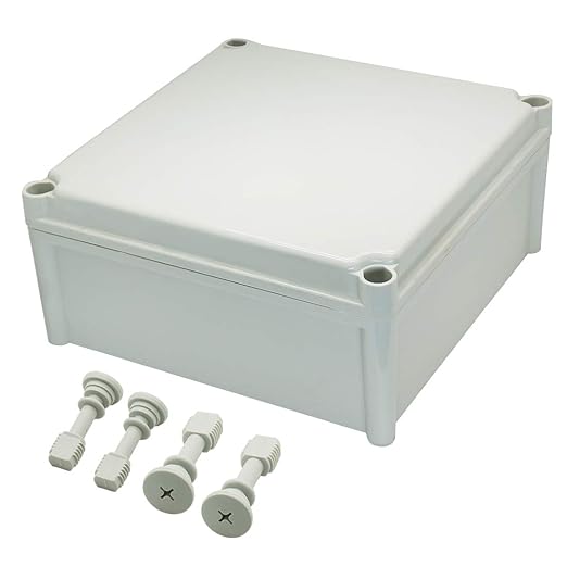 Zulkit Junction Box ABS Plastic Dustproof Waterproof IP67 Junction Boxes Universal Electrical Project Enclosure DIY Electronic Project Box Grey 11.02 x 11.02 x 5.12 inch (280 x 280 x 130 mm)