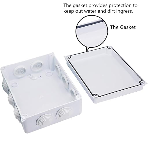 Zulkit Junction Box ABS Plastic Dustproof Waterproof IP65 Universal Electrical Boxes Project Enclosure White 7.9 x 6.1 x 3.1 inch (200 x155 x 80mm)