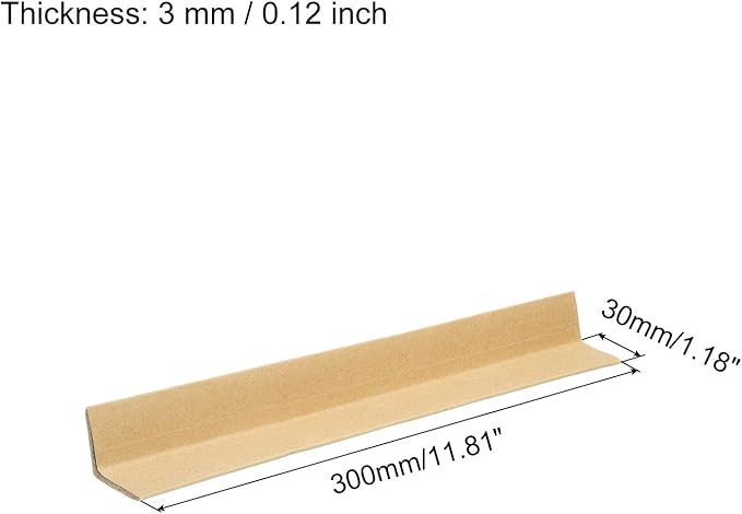 PATIKIL Adjustable Cardboard Corner Protector Package Frame Protectors L Shaped 300x30mm Thick 3mm for Art, Packing, Shipping, Pack of 50